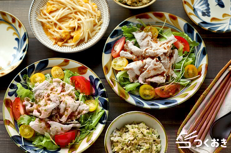 15分で3品。冷しゃぶサラダと混ぜご飯の献立つくおき