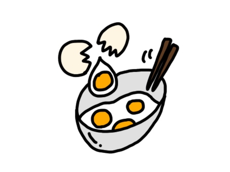 卵を割るイラスト 白玉 ：イラスト無料