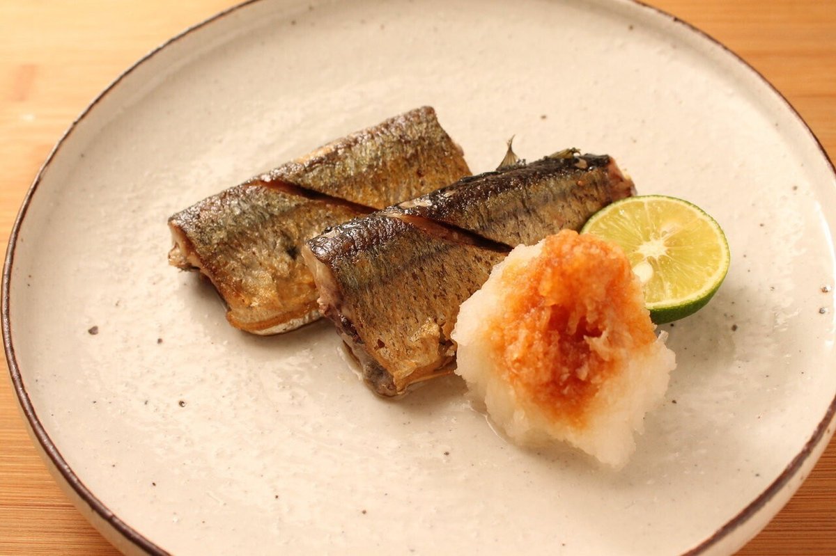 秋刀魚の塩焼き淡路島の藻塩