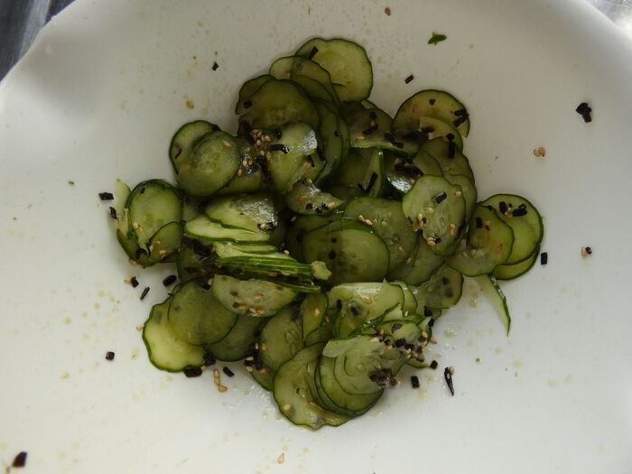 塩昆布&ごま油もみもみ✧やみつききゅうり