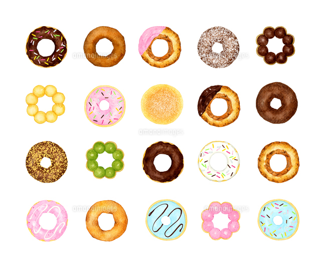 楽しいお菓子セット３：イラスト無料