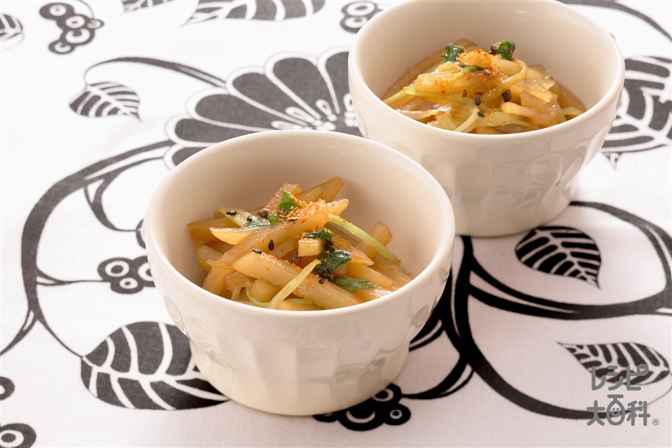 お刺身漬丼の献立 副菜：じゃがいもと根みつ葉のきんぴら、汁物：トマトと冬野菜のモリだくさんみそ汁 献立 ・メニュー 味の素パーク たべる楽しさを、もっと