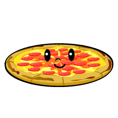 かわいいピザのフレーム１：イラスト無料