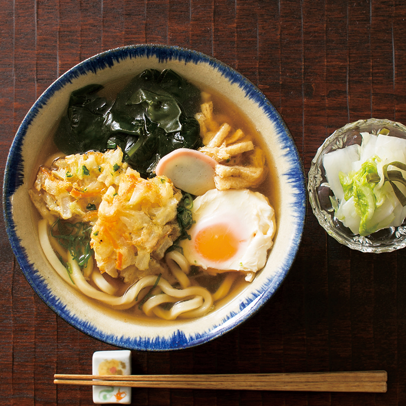 残ったかき揚げで簡単★かき揚げうどん