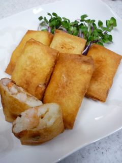 はんぺんと海老の簡単春巻き