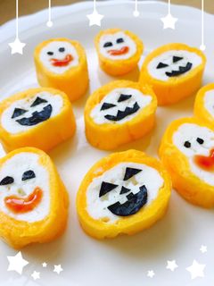 ハロウィンキャラ弁☆ウズラの卵でガイコツ