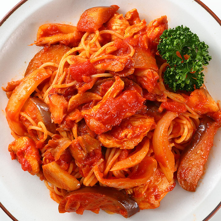 チキンとまいたけのスパゲッティ