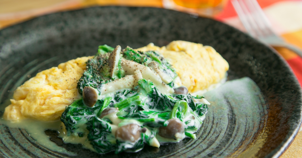 ほうれん草のベーコンチーズオムレツ 皆大好き♡定番オムレツ