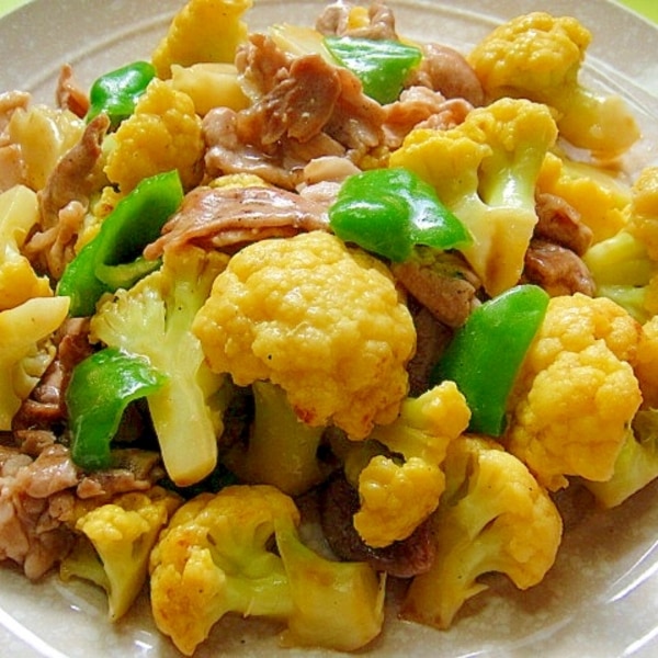 豚とカリフラワーのカレー炒め