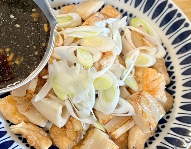 だしがらとれんこん、いんげんのきんぴら