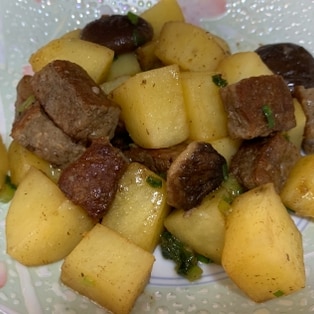 サイコロステーキ きこり風