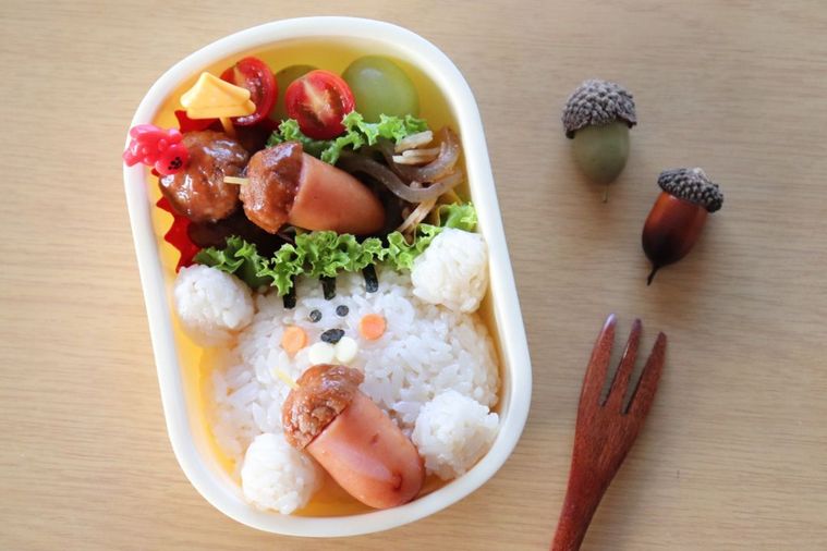 秋の風情弁当 How to Make Autumn Bento 簡単かわいいキャラ弁レシピ