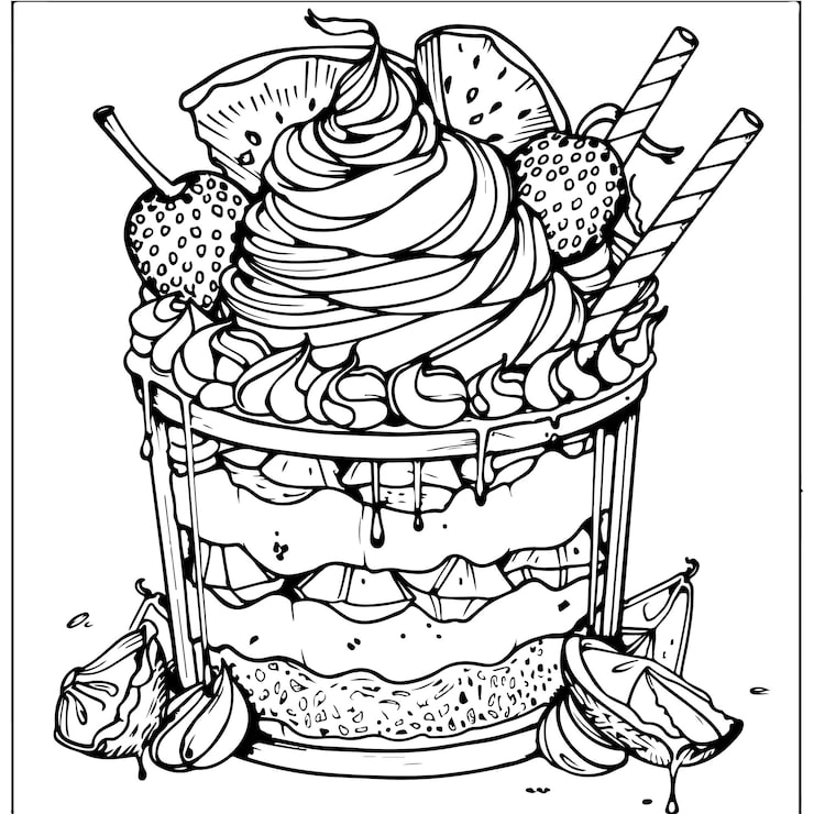 スイーツの塗り絵無料イラスト素材素材ラボ