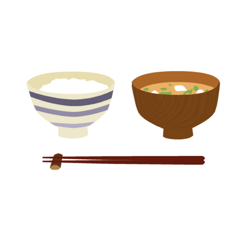 ご飯と味噌汁 箸付きのイラスト素材117383872- PIXTA