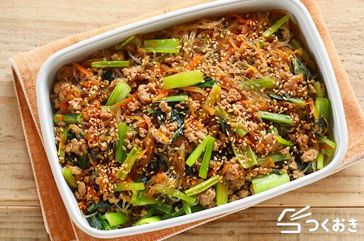 フライパンで簡単！ ひき肉チャプチェ