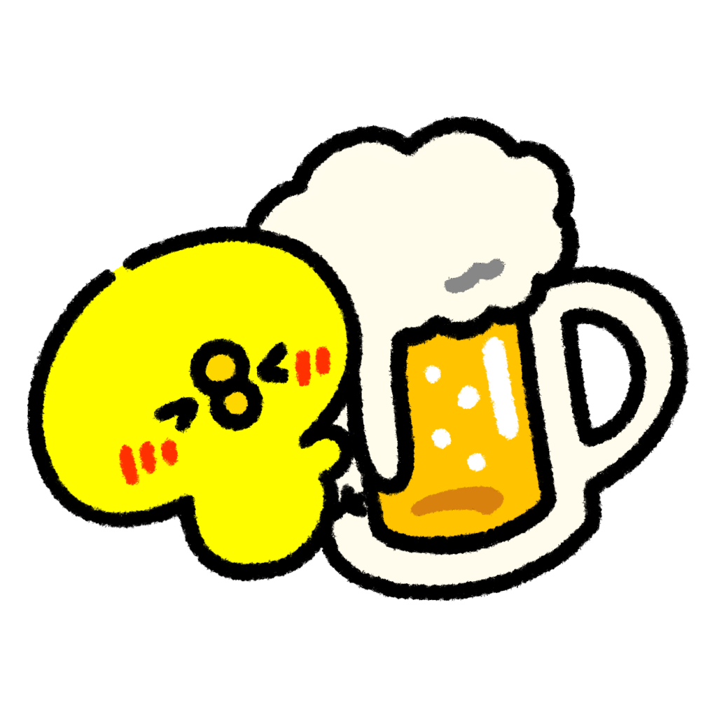 かわいい＆ゆるいイラスト素材 飲み会・お酒・ビールなどアルコール ビジネス 商用 にも♪ – おからドーナツとピクニック