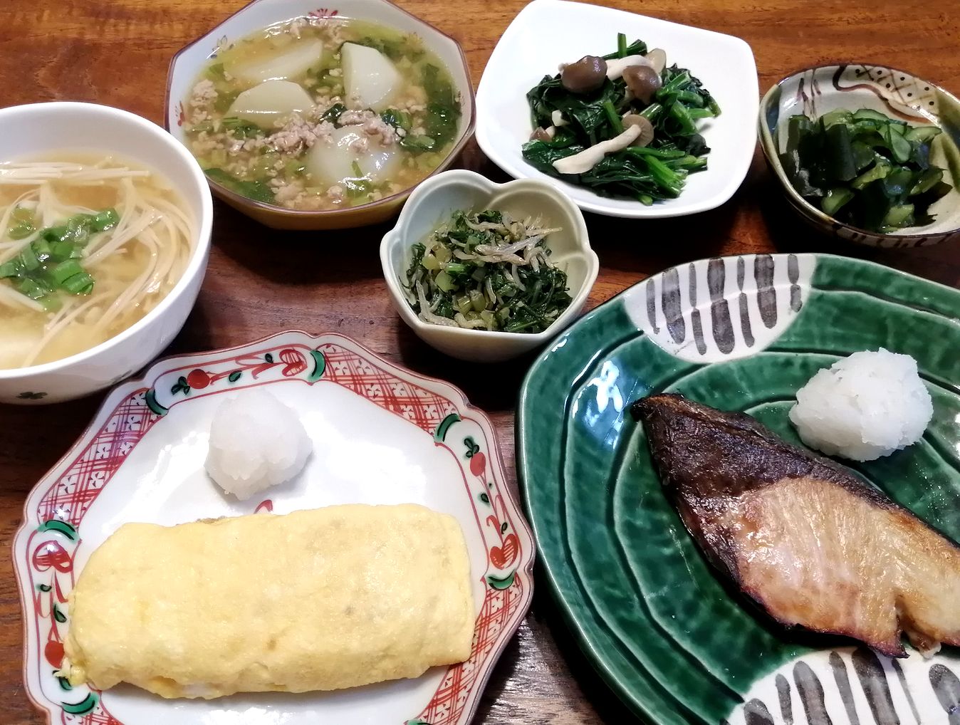 70代年金暮らし ホタテご飯 赤魚の煮付け キャベツと豚肉のコンソメバター炒め 小松菜ナムル 節約レシピ 和食献立 シニア 動画あり -年金暮らしの食卓 70代シニアの生活 節約レシピ