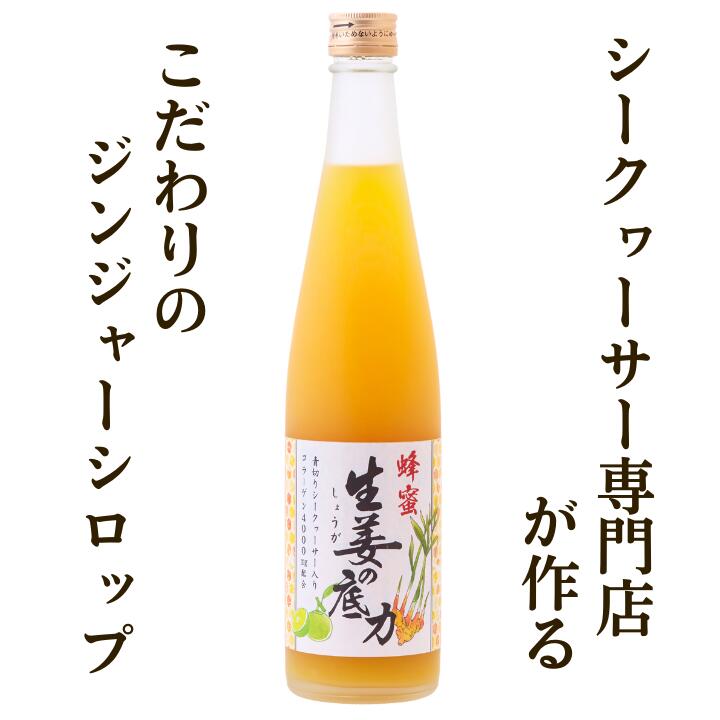 シークワーサーはちみつ生姜ドリンク 生姜の底力 500g 原液 国産生姜 冷え症 ハチミツ 生姜飲料 沖縄 シークワーサー 健康飲料 送料無料ビタミンC クエン酸 ノビレチン ジンジャー ジンゲロール ショウガオール沖縄シークワーサー本舗