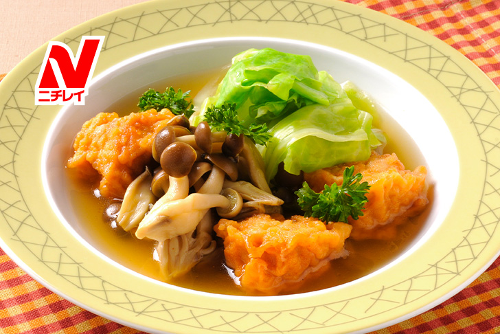 簡単ランチ♡から揚げの卵とじ丼