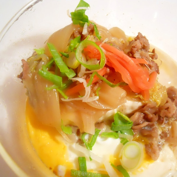 牛すき煮 ワンパンすき焼き風☆牛肉と豆腐の卵とじ♪