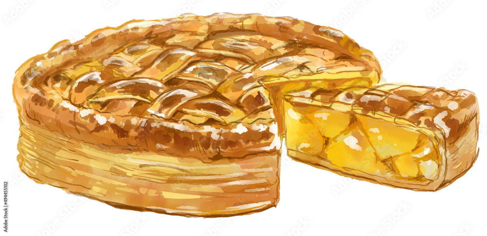 アップルパイの日イラスト鳥アナログ 」クレイン🌸のイラスト