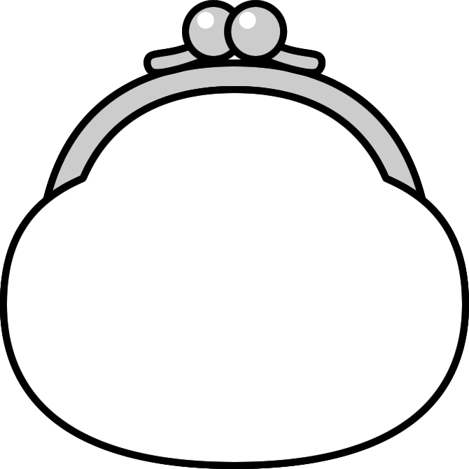 生活・物 お金が入っているがま口財布さんのかわいいフリーイラストフタバのフリーイラスト