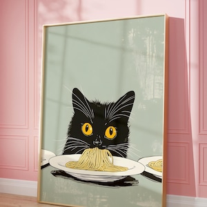 スパゲッティを食べるにゃんこ