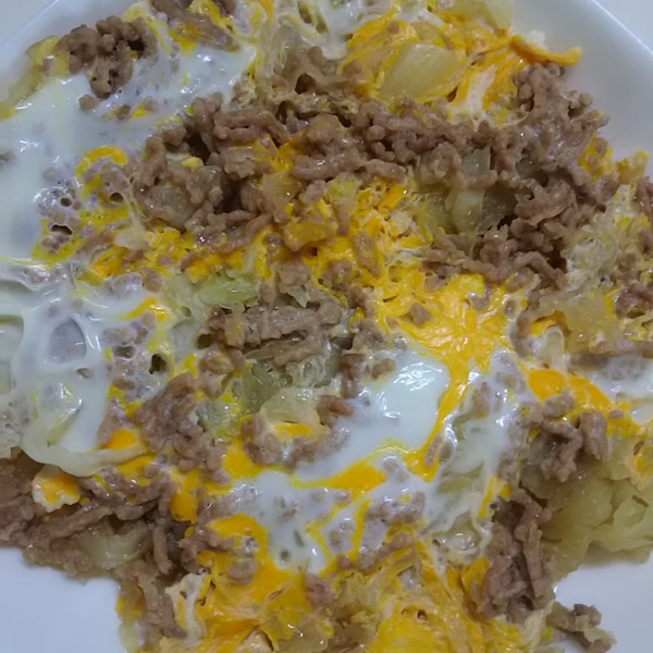 キャベツと卵の肉味噌炒め 白ごはんが進みまくる