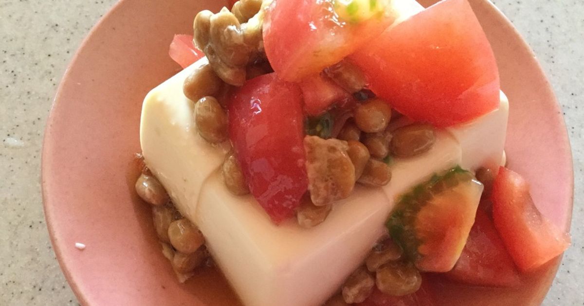 きゅうり、トマトのオリーブオイル冷奴