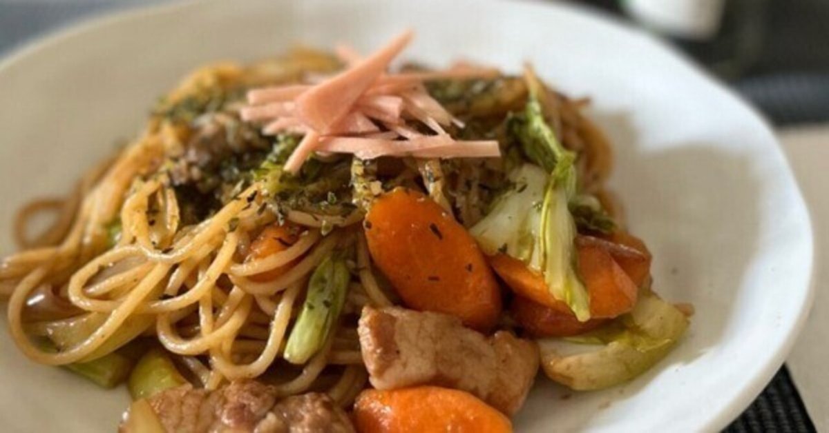 カラヒグ麺で作る、ふつうのソース焼きそばのレシピ・作り方野郎飯:レシピ グルメレビュ