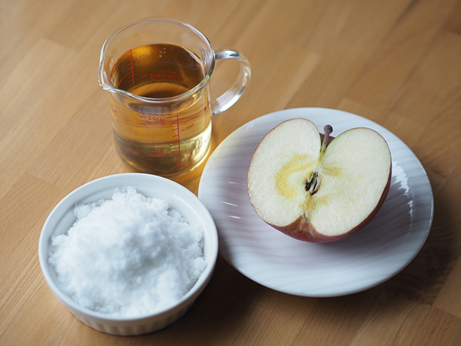 リンゴ酢で寒天