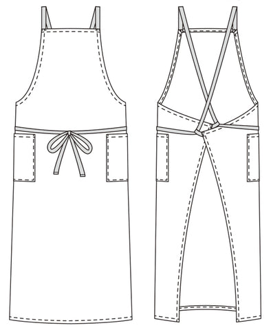 簡単！くるっとエプロン 大人用 の製図・型紙と作り方