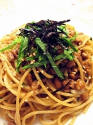 バター&にんにく薫る♪納豆スパゲッティ