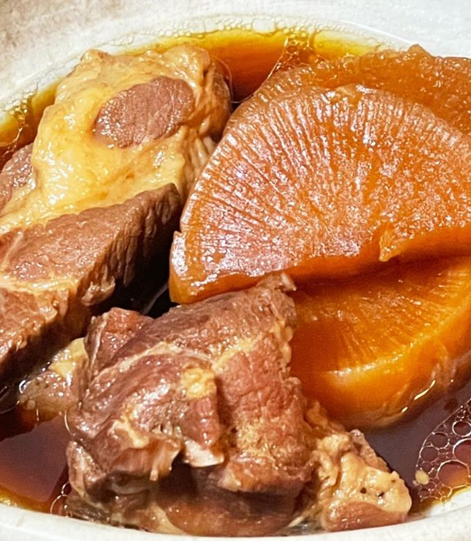 圧力鍋で豚バラ角煮大根