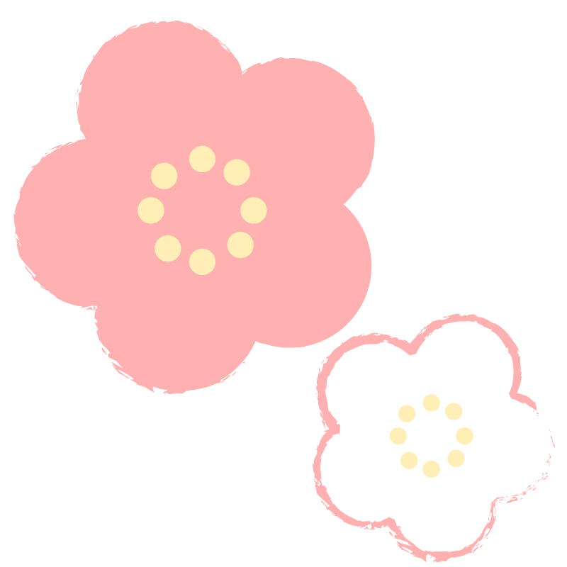 かわいい梅の花 手書き イラスト無料 フリー90402素材Good