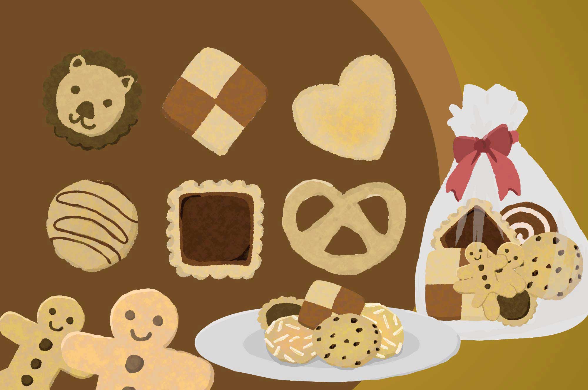 栄養・食べ物・お菓子・秋 ハロウィンクッキーのかわいいフリーイラストフタバのフリーイラスト