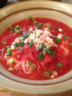 たっぷりトマトとツナのそうめんマルボシ酢