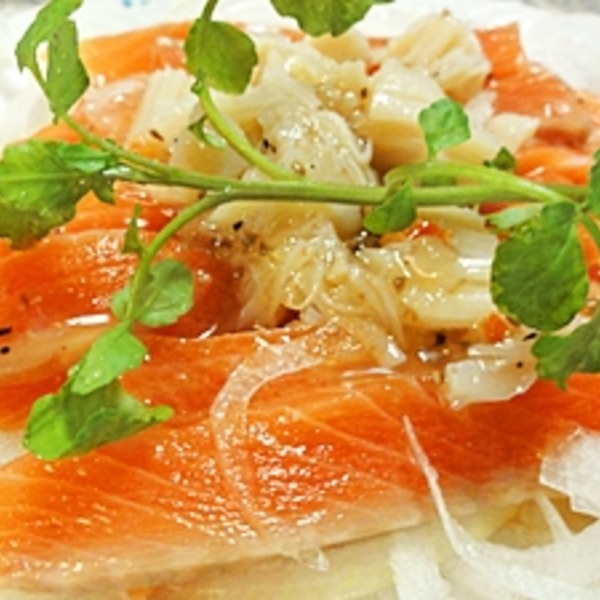 鯛 サーモン ホタテのカルパッチョ ひろすぃーSnapdish スナップディッシュID:5DaTTa