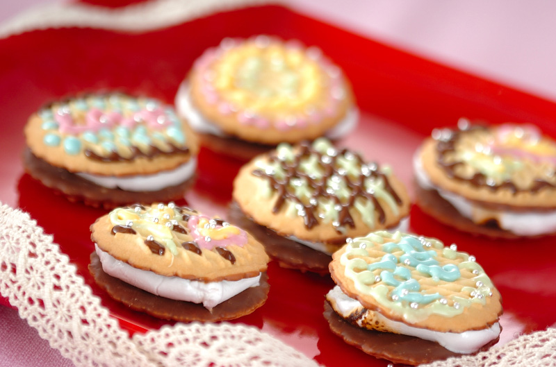 レンチン30秒！マシュマロ★チョコサンドクッキ
