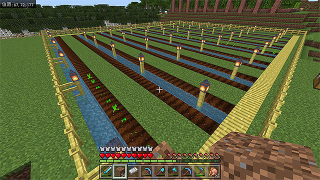 マインクラフト 収穫を効率的にする畑の作り方 マイクラ統合版案山子blog