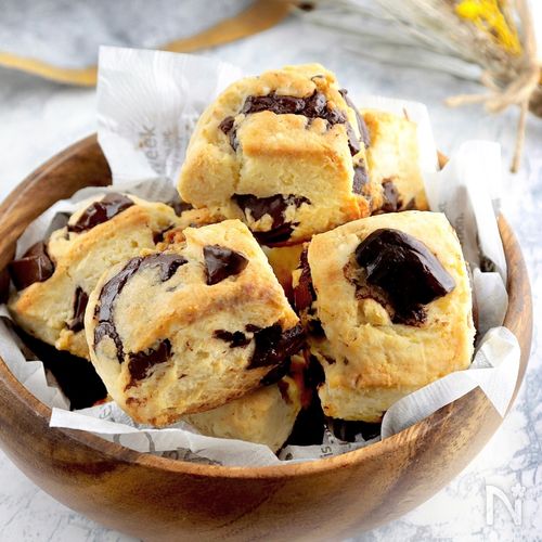 レシピ ザクザクさくさく♪ふっくら！チョコチャンクスコーンかなりおすすめレシピ