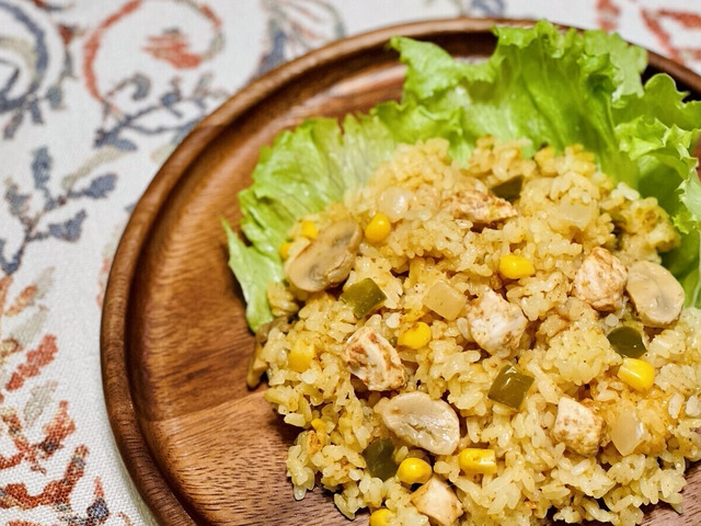 炊飯器で作る ジャンバラヤ＆かぼちゃサラダ