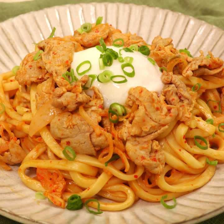 キムチ鍋の残りでうどん