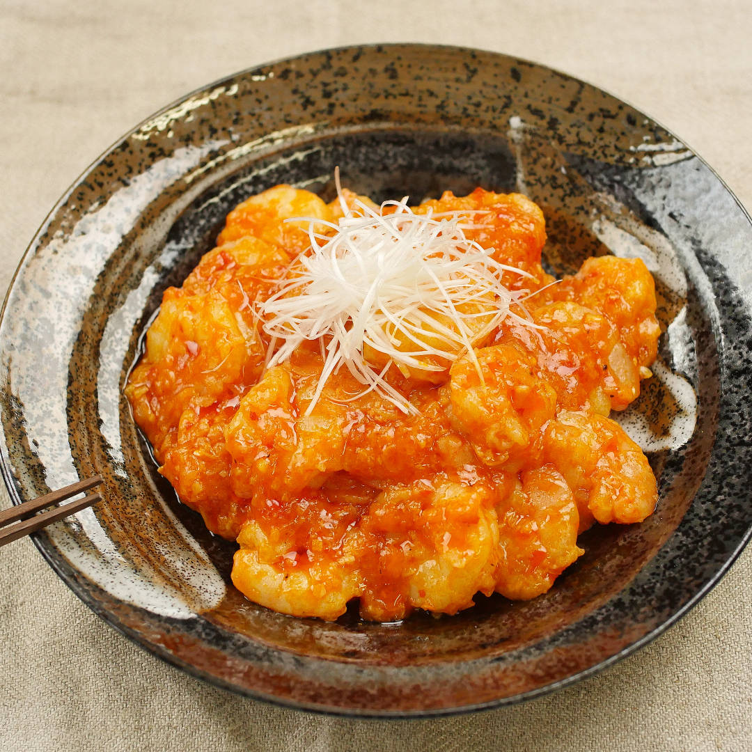 エリンギ入りエビチリ