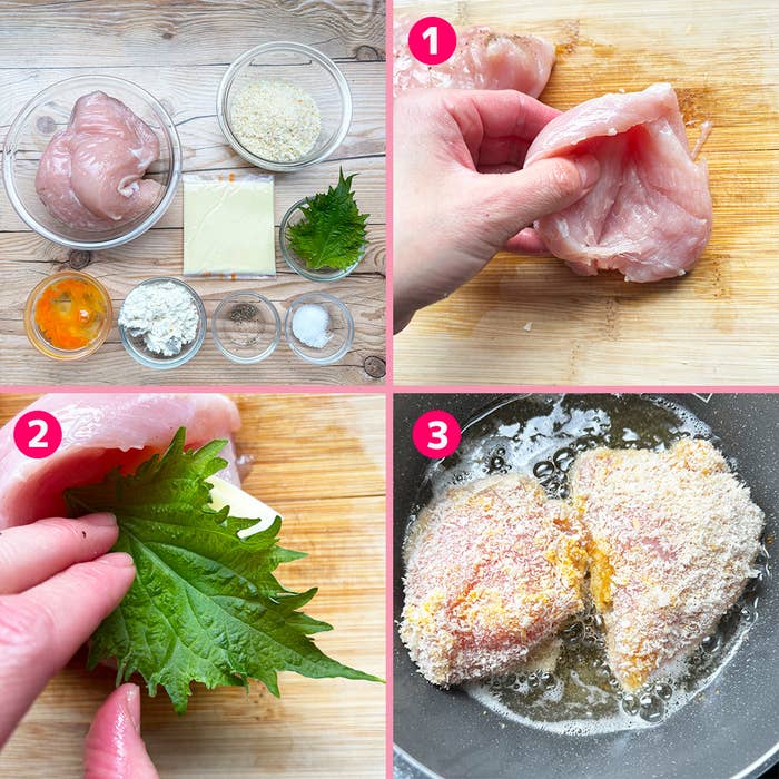 大葉乗せ♪電子レンジでよだれ鶏♡