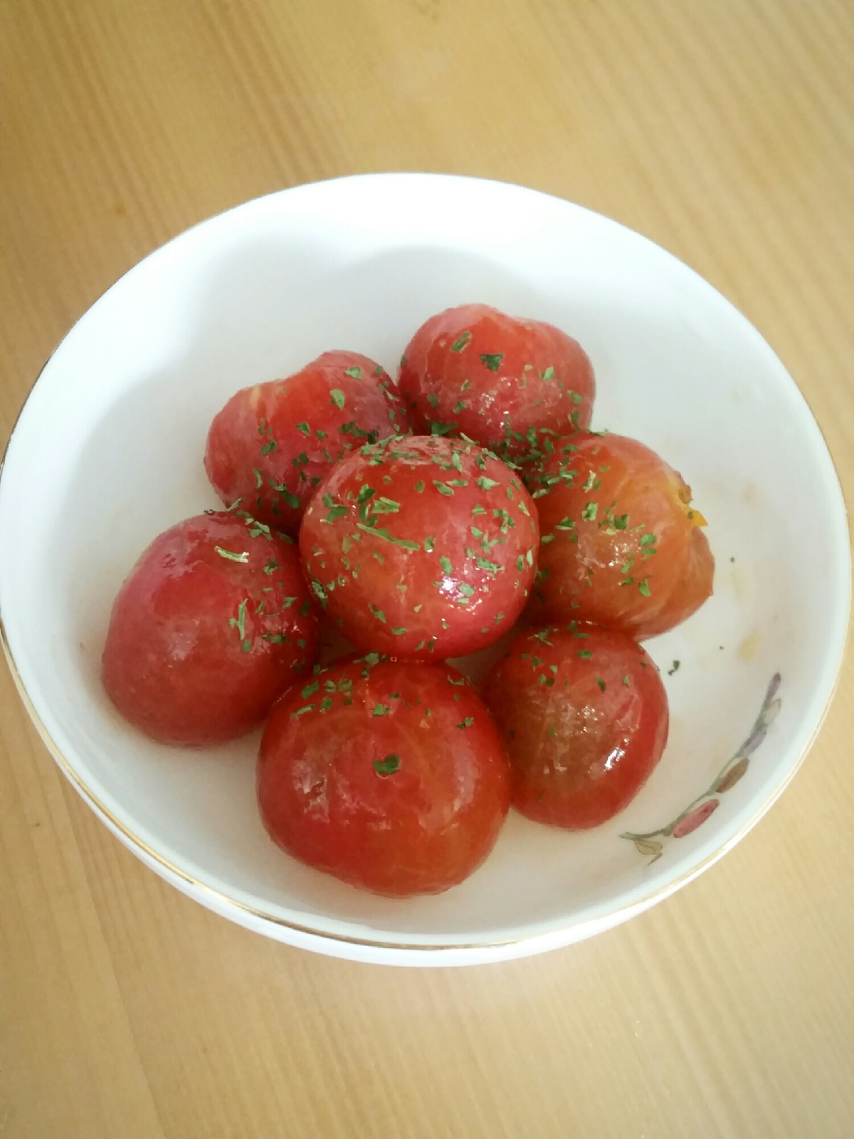 冷凍ミニトマトでミニトマトのめんつゆ漬け: つれづれ日記 わが家のごはん< br><small>＜ふたり暮らしのシニアごはん＞< small>