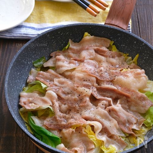 キャベツと豚バラの卵とじ お好み焼き風