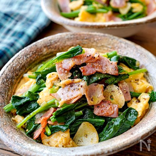 簡単10分でもう一品！卵とほうれん草のソテーのレシピ