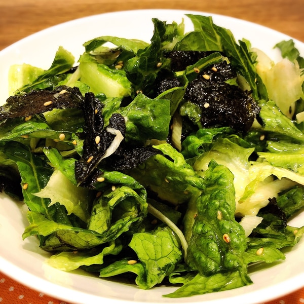 チョレギサラダ。簡単ドレッシングと韓国海苔のふりかけですぐ！カライチ