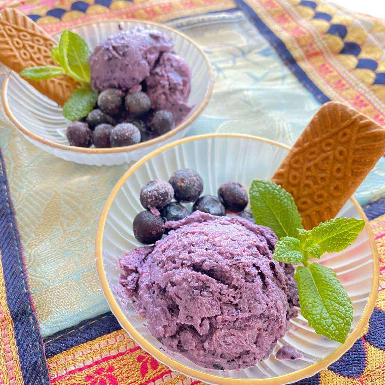 材料3つ！ふんわりミルキー「ブルーベリーのヨーグルトアイス」